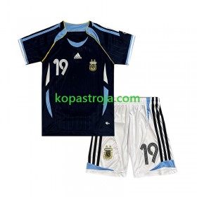 Billiga Fotbollströjor Argentina Lionel Messi 19 2006 Retro Barn Borta tröja Kortärmad